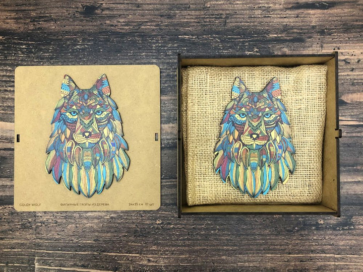 Puzzle Drewniane "Złoty Wilk"