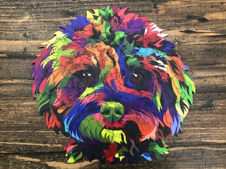 Puzzle Drewniane "Kolorowy Pies"