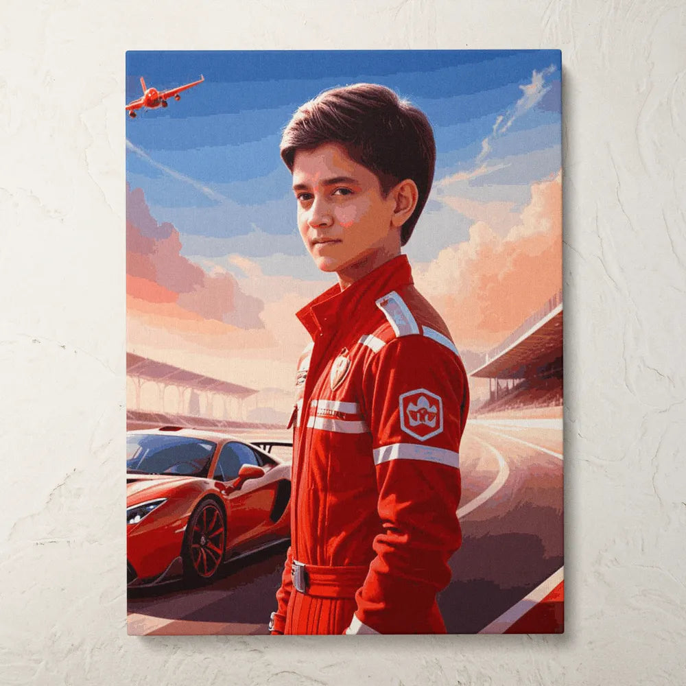 Zestaw do malowania po numerach „Racing Prodigy”.