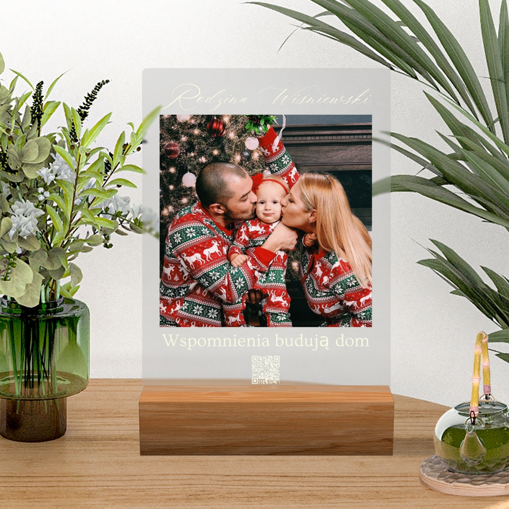 Personalizowana Lampka Akrylowa LED 🎄 Prezenty Świąteczne z Własnym Zdjęciem, Imieniem, Dedykacją, Magiczna Pamiątka Na Lata