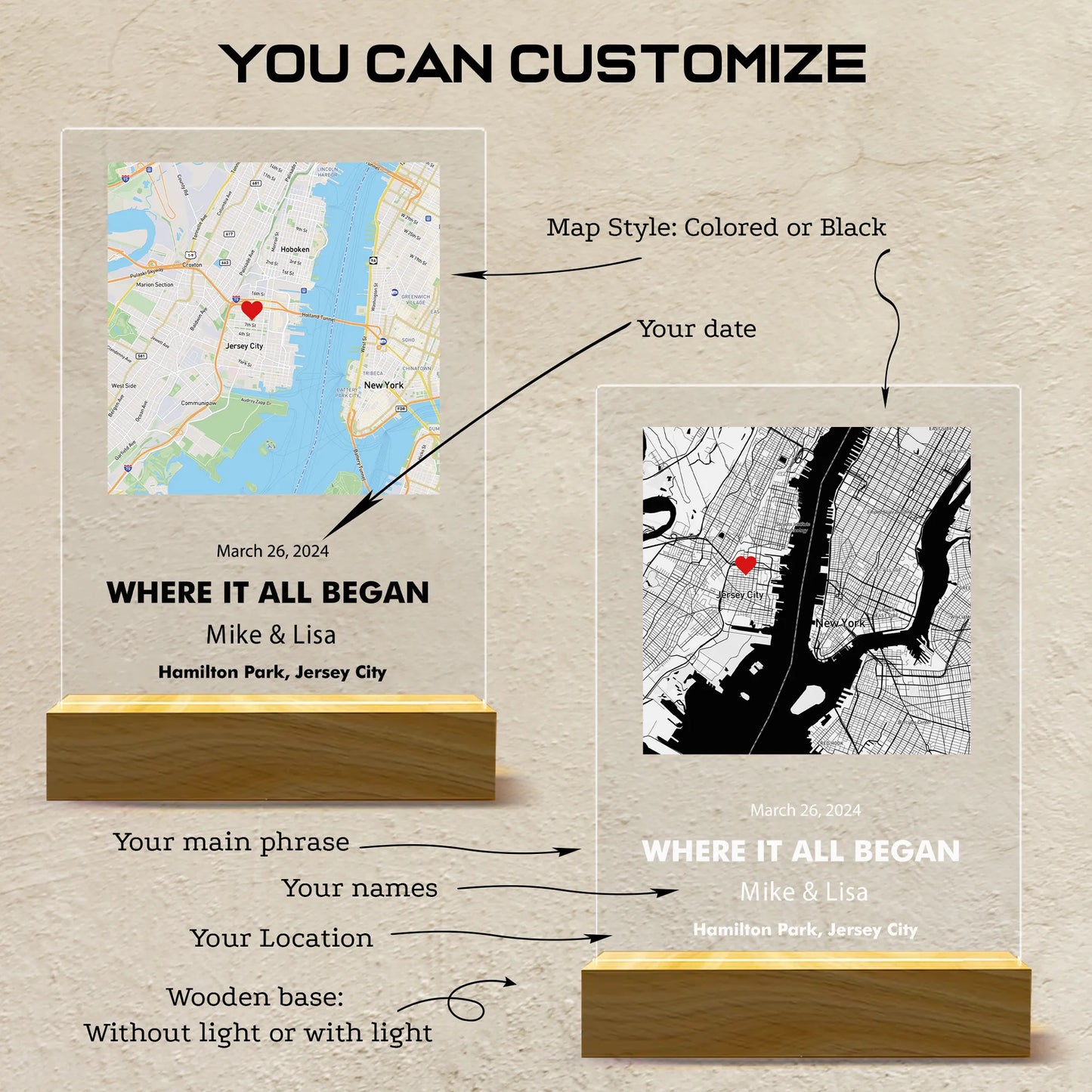 Mapa „Gdzie poznaliśmy się po raz pierwszy”, prezent rocznicowy dla niego