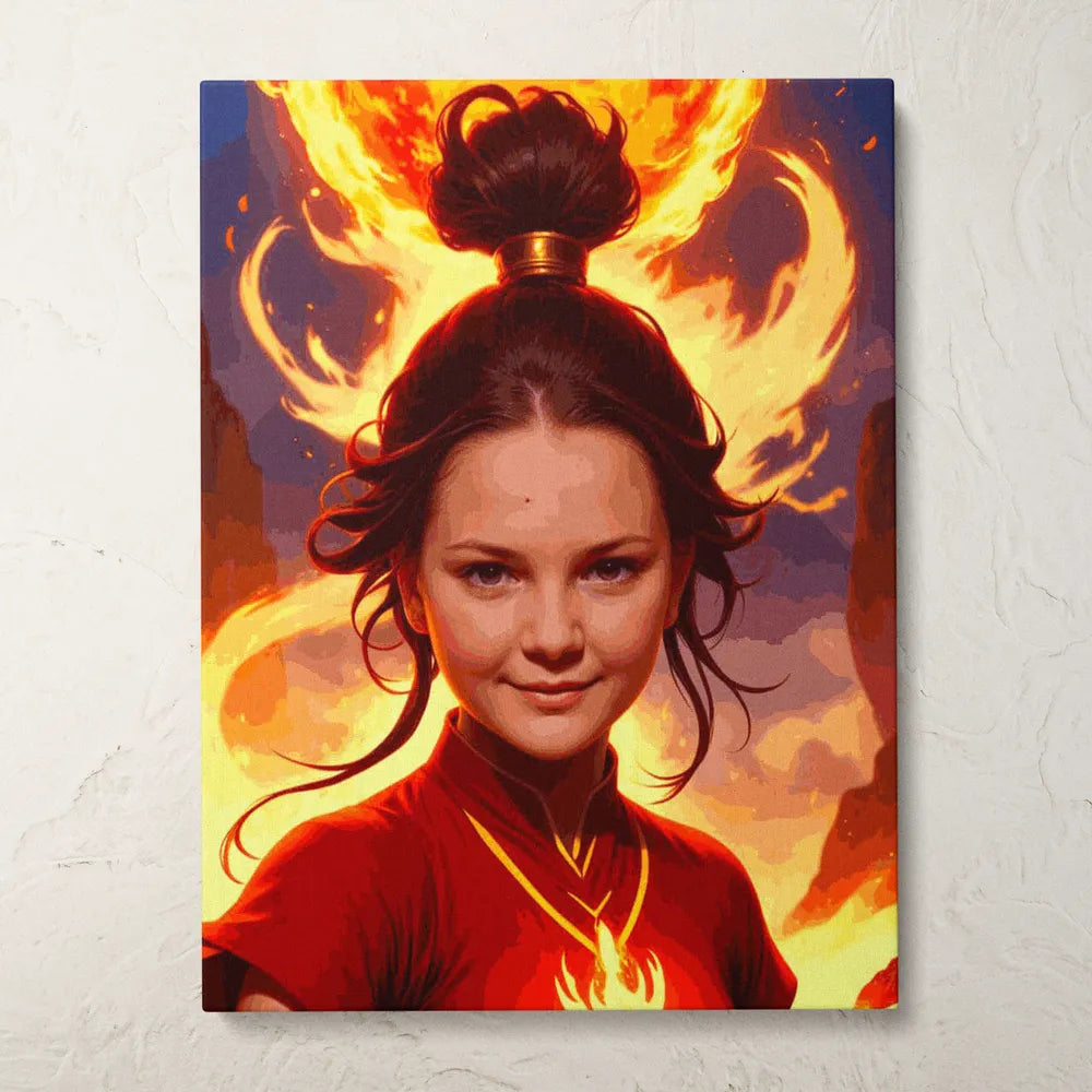 Zestaw do malowania po numerach „Bogini ognia”.