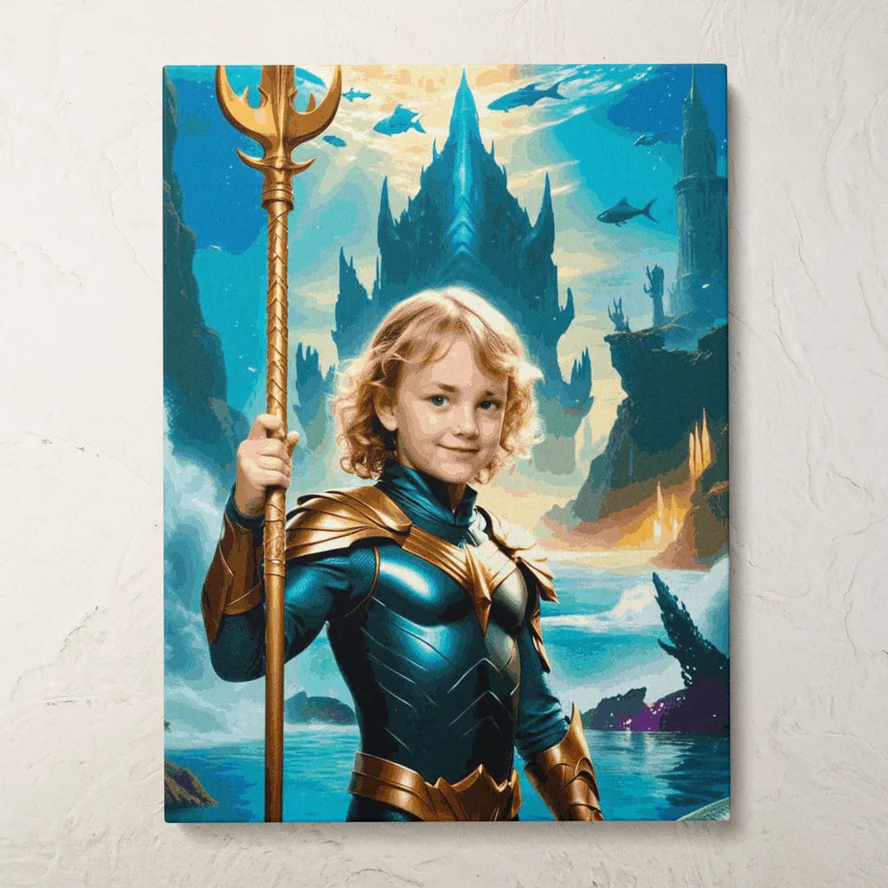 Zestaw do malowania po numerach „Podwodny wojownik królestwa”.