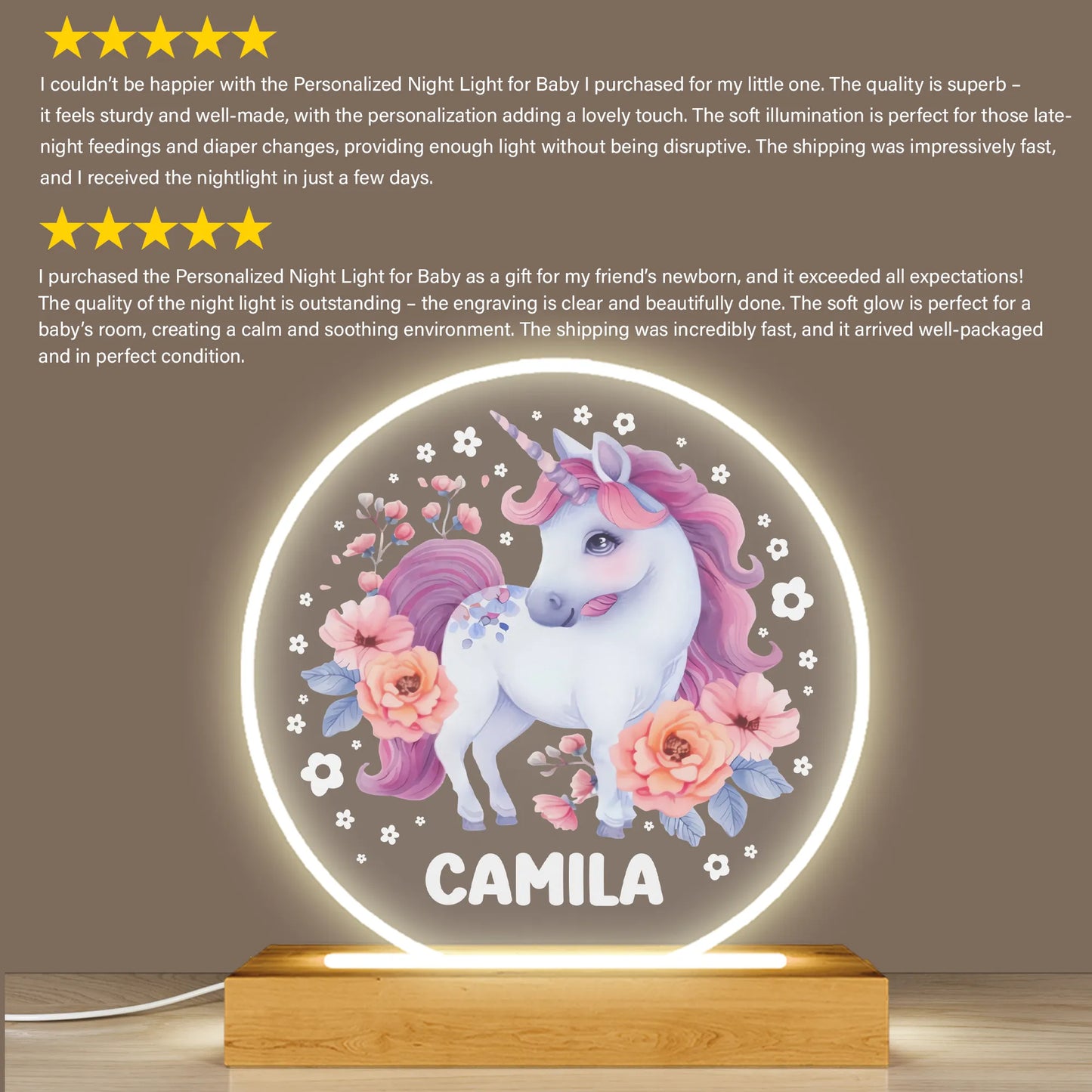 Jednorożec, Lampka nocna, Spersonalizowane lampki nocne dla dzieci