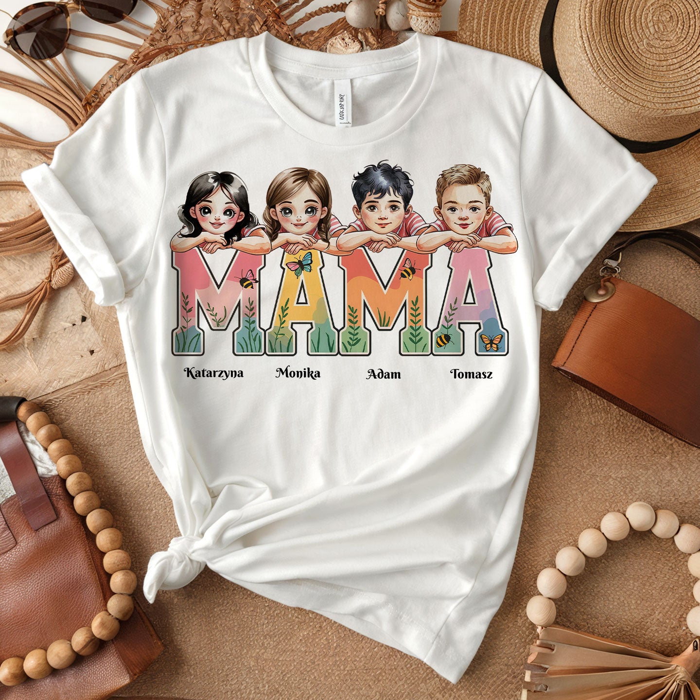 Koszulka damska „Wybrana przez Miłość, Nazywana Mamą” – Personalizowana