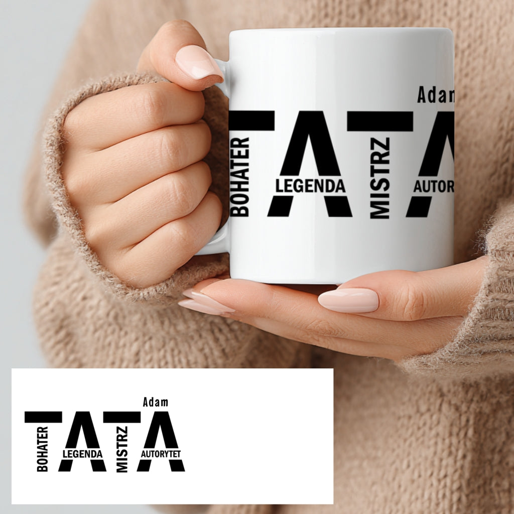 Personalizowany kubek dla taty – Bohater Legenda Mistrz, Prezent na Dzień Ojca