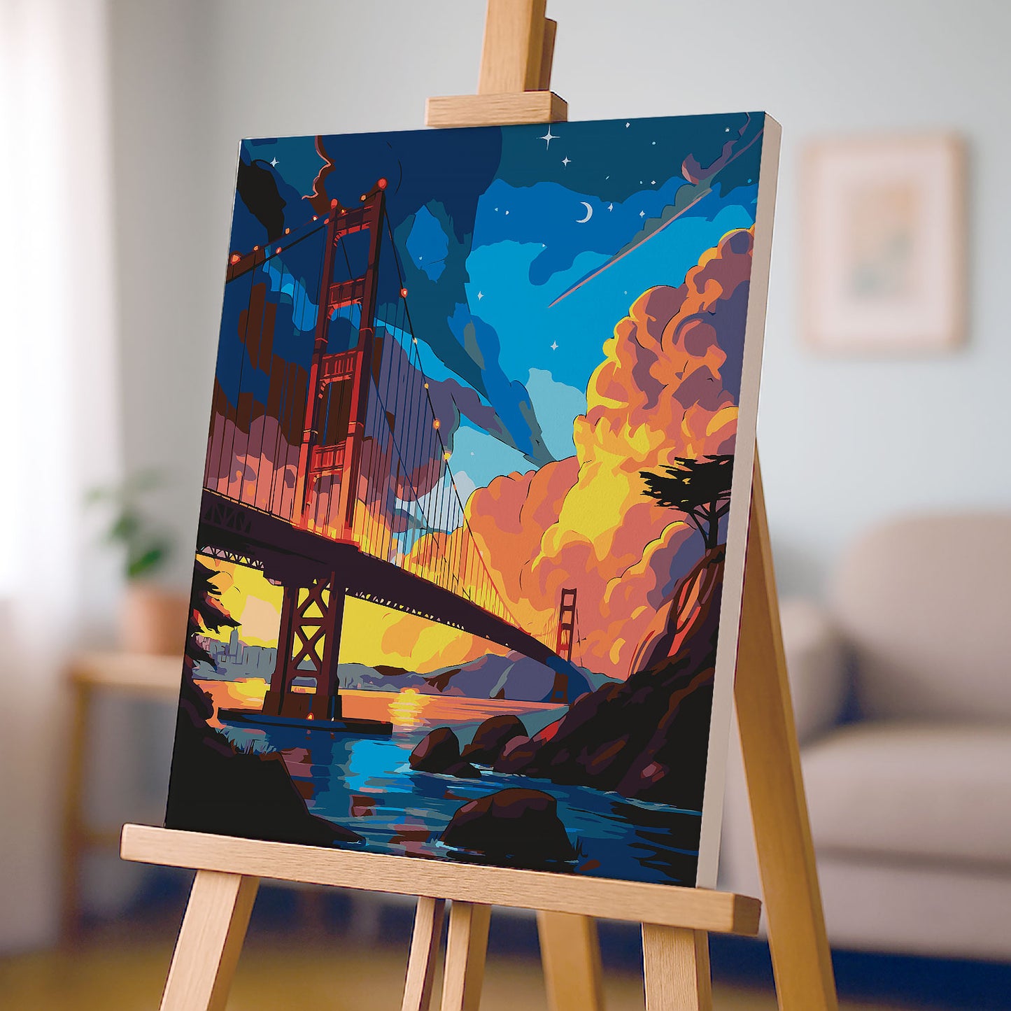 Golden Gate Bridge o Zachodzie Słońca