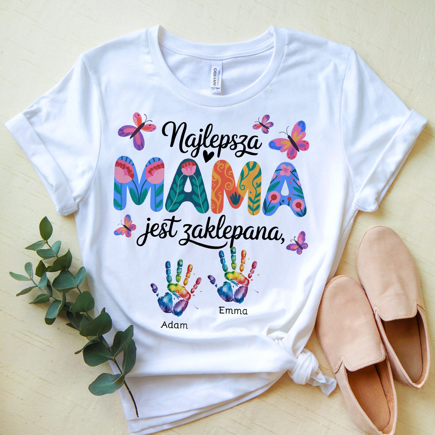 Koszulka Najlepsza Mama Jest Zaklepana – Personalizowana z Imionami Dzieci