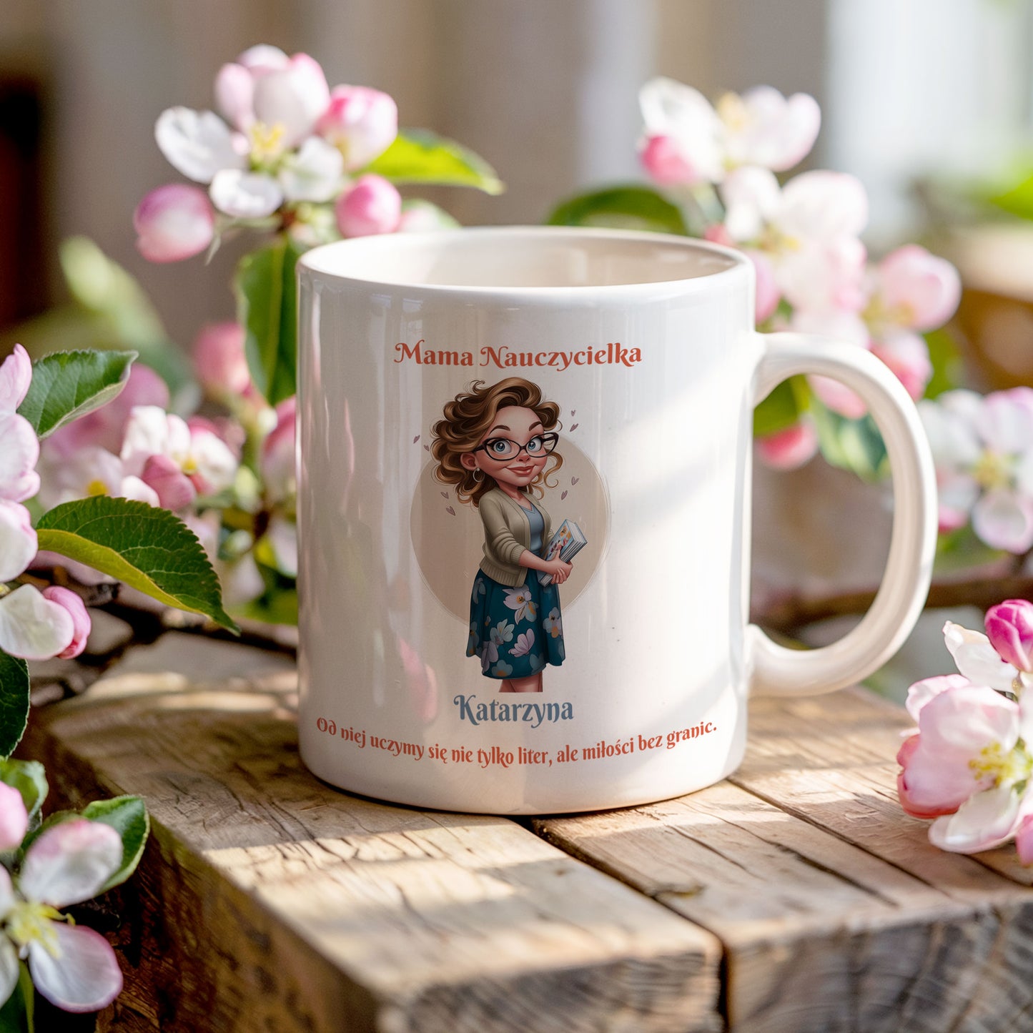 Kubek Mama Nauczycielka – Uczymy Się Od Niej Miłości – Wzruszający Prezent 2025
