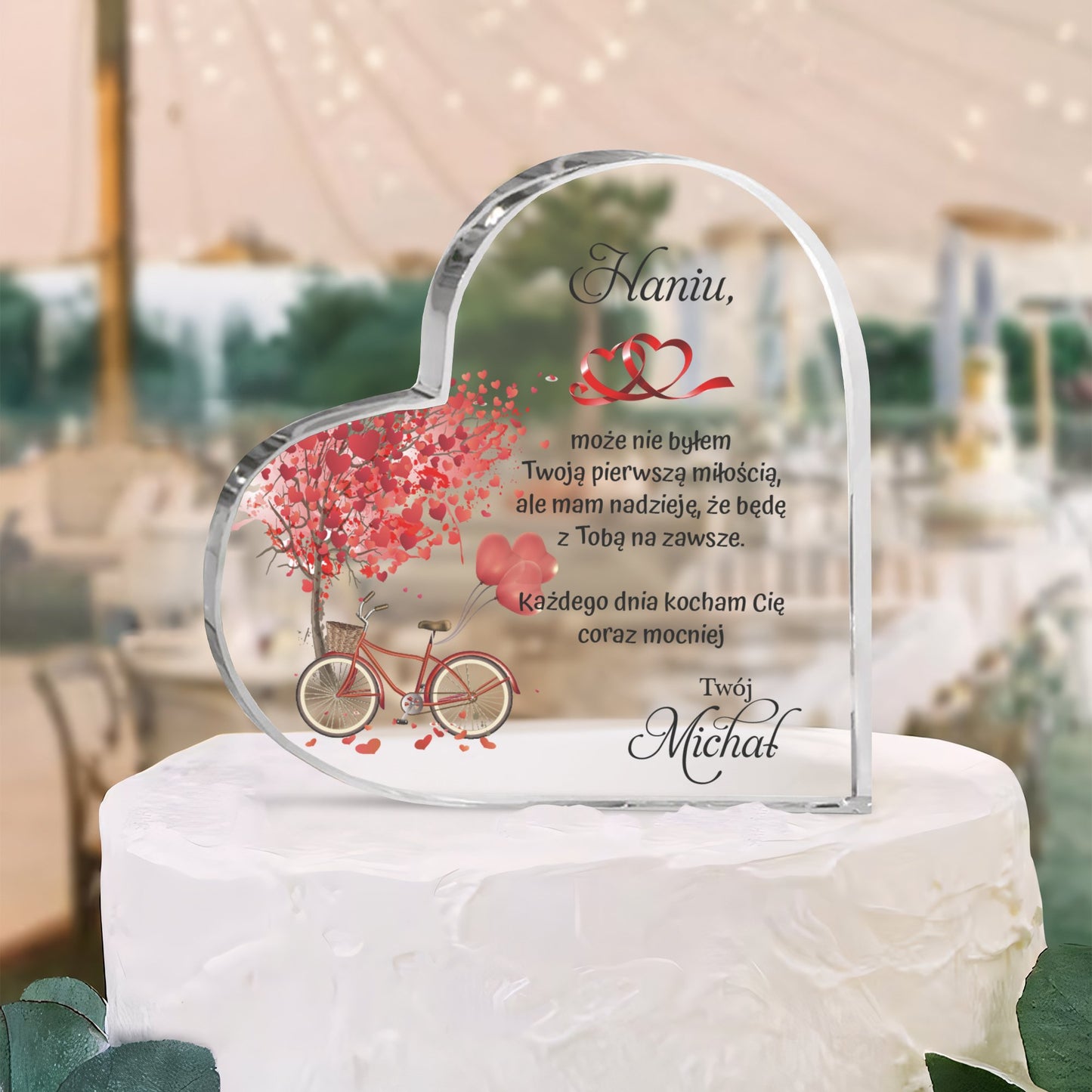 Personalizowana akrylowa dekoracja – List miłosny na Walentynki