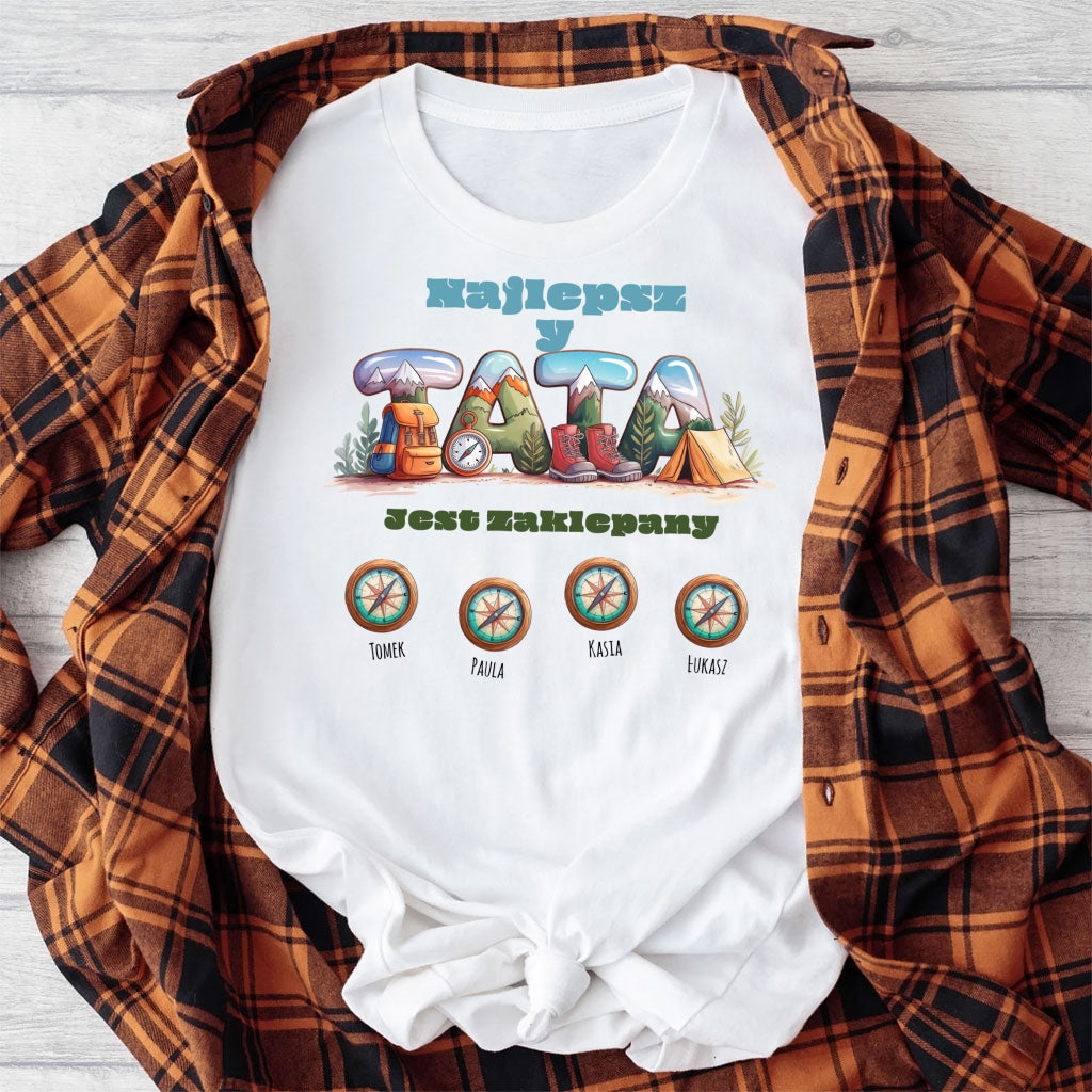 Koszulka: Najlepszy Tata Jest Zaklepany – Wersja Turystyczna z Imionami