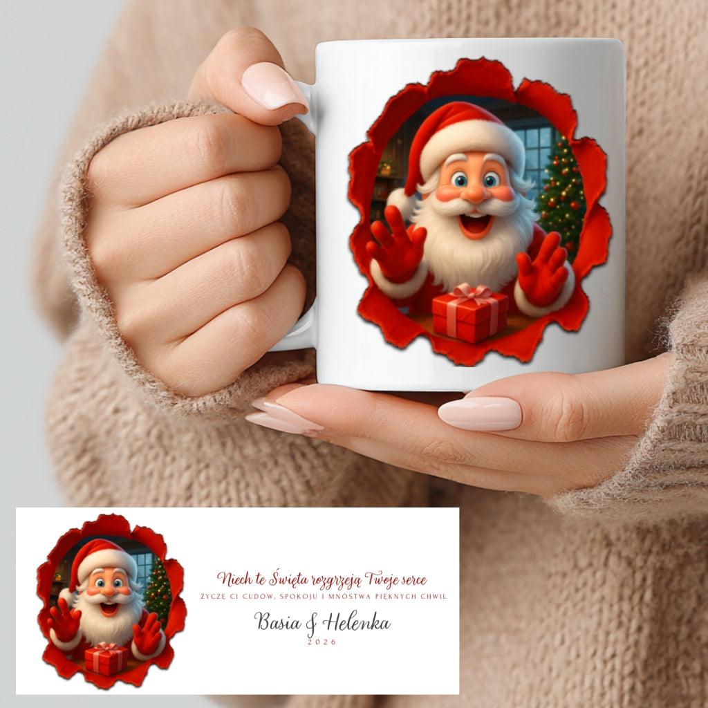 Spersonalizowany Kubek - Niech te Święta Rozgrzeją Twoje serce, Twoja Dedykacja, Prezent na Boże Narodzenie