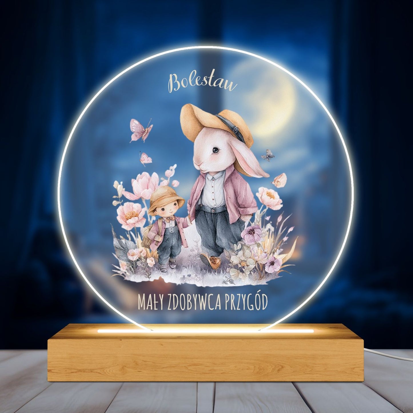 Personalizowana lampka LED – Podróż z Przyjaciółmi, Imię Dziecka