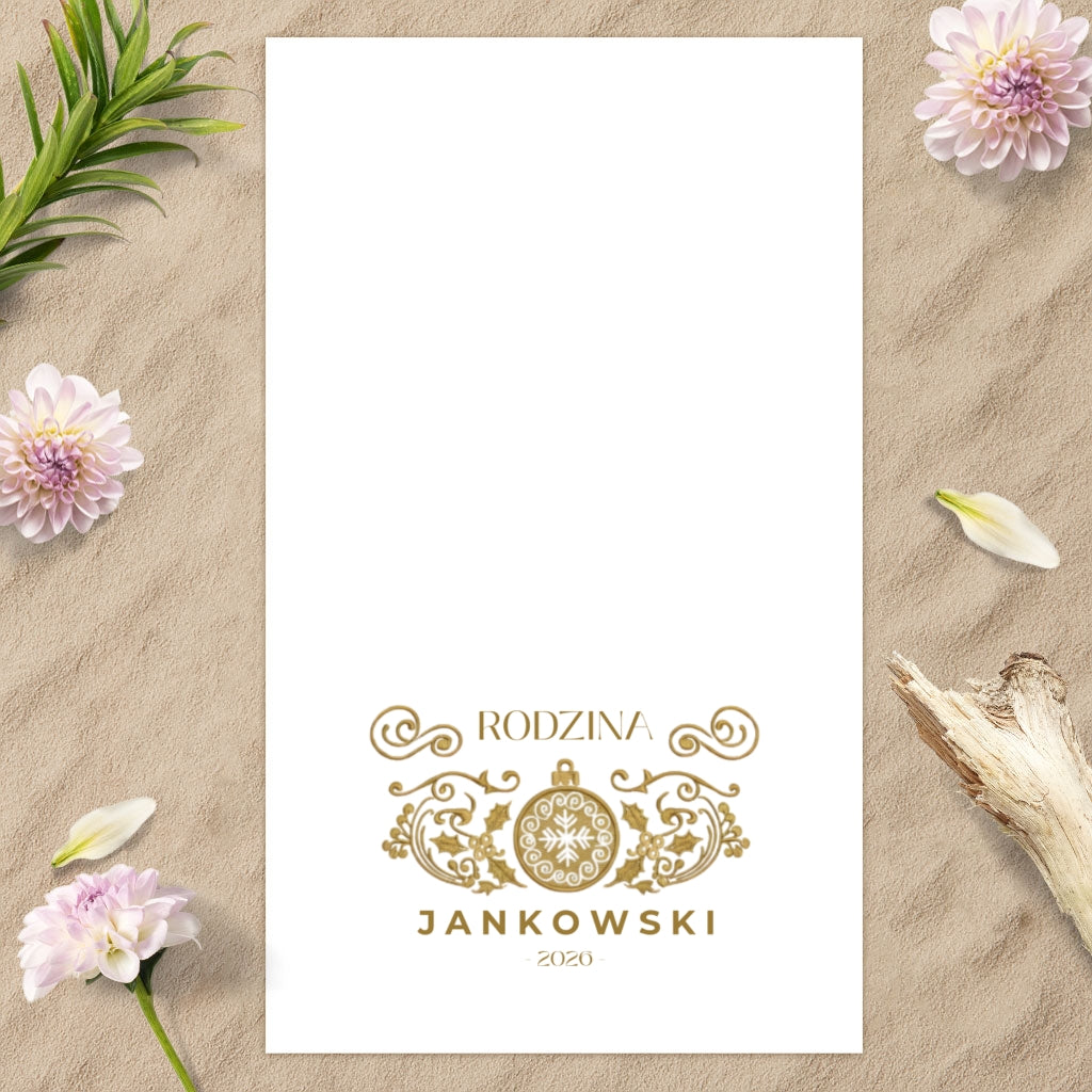 Personalizowany Ręcznik Świąteczny z Imieniem - Wyjątkowy Prezent Na Boże Narodzenie