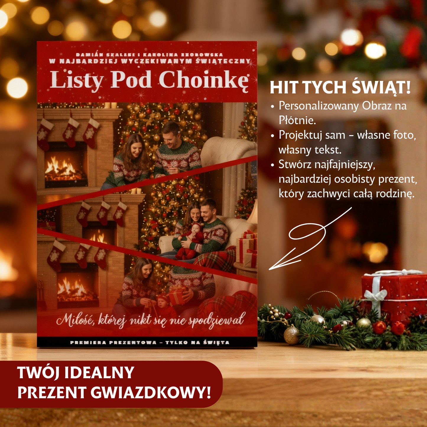 Personalizowany Obraz Świąteczny na Płótnie z Twoim Zdjęciem – Najbardziej Magiczny Prezent Pod Choinkę