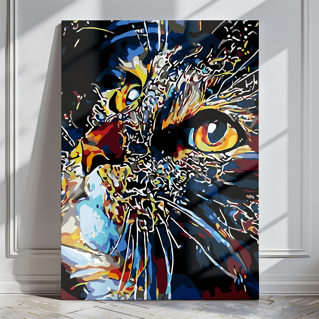 MALOWANIE PO NUMERACH Kot w Intensywnych Barwach