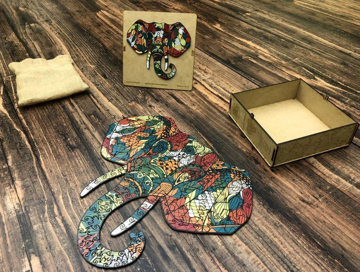 Puzzle Drewniane "Złoty Słoń"