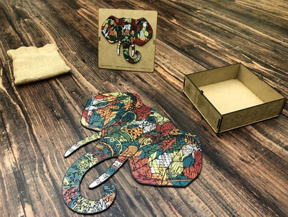 Puzzle Drewniane "Złoty Słoń"