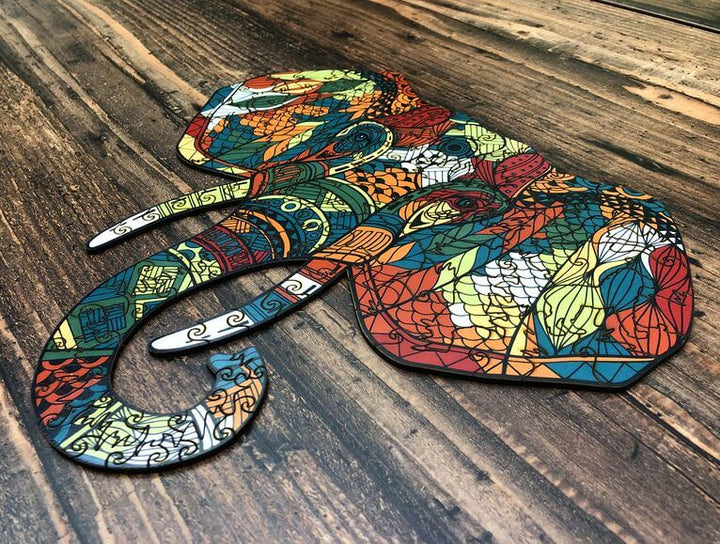 Puzzle Drewniane "Złoty Słoń"