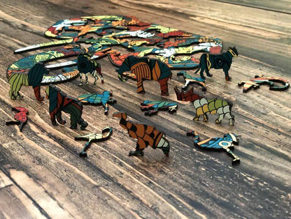 Puzzle Drewniane "Złoty Słoń"