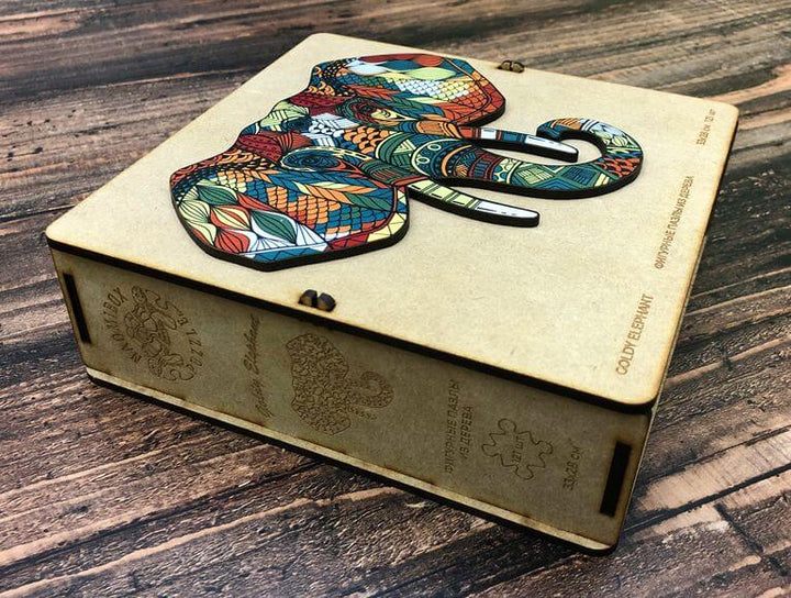 Puzzle Drewniane "Złoty Słoń"