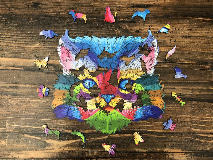 Puzzle Drewniane "Kolorowy Kotek"