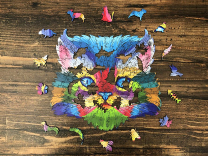 Puzzle Drewniane "Kolorowy Kotek"