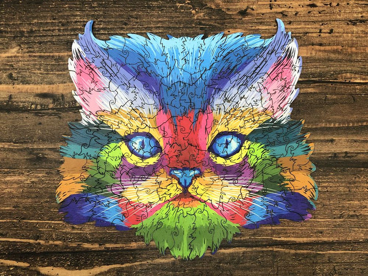 Puzzle Drewniane "Kolorowy Kotek"