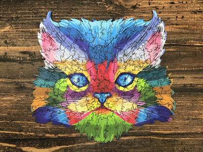 Puzzle Drewniane "Kolorowy Kotek"