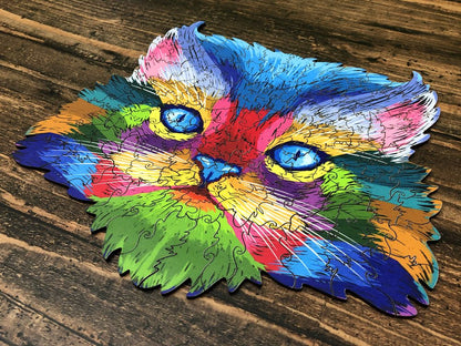 Puzzle Drewniane "Kolorowy Kotek"