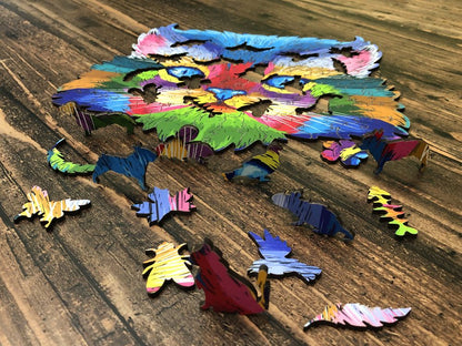 Puzzle Drewniane "Kolorowy Kotek"