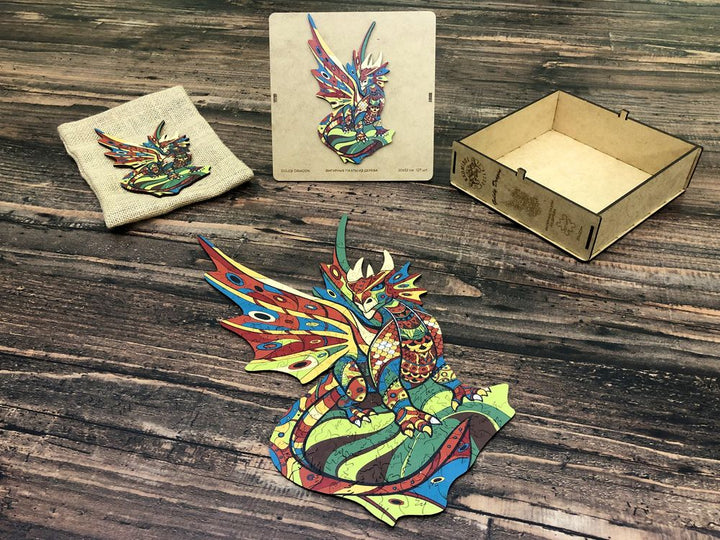 Puzzle Drewniane "Złoty Smok"