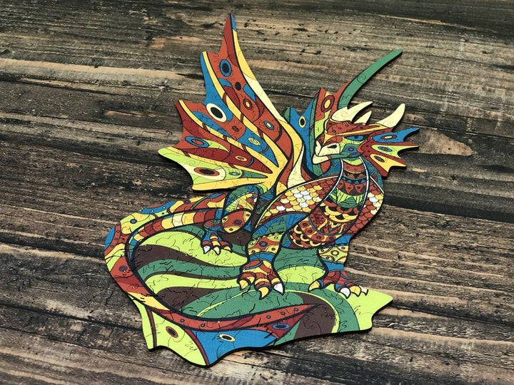 Puzzle Drewniane "Złoty Smok"