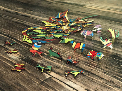 Puzzle Drewniane "Złoty Smok"