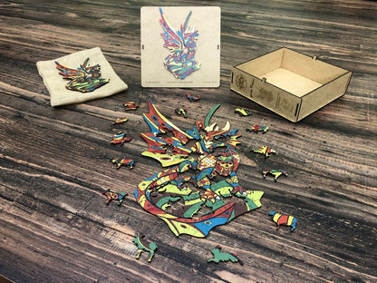 Puzzle Drewniane "Złoty Smok"