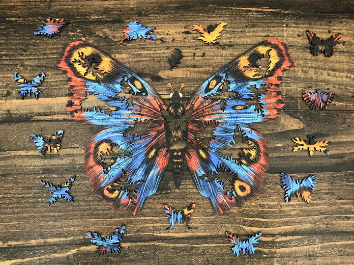 Puzzle Drewniane "Wielobarwny Motyl"