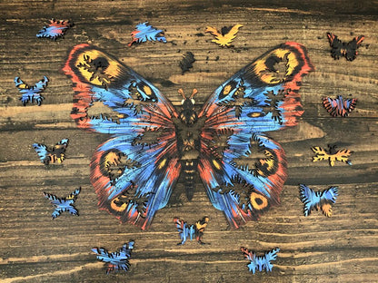 Puzzle Drewniane "Wielobarwny Motyl"
