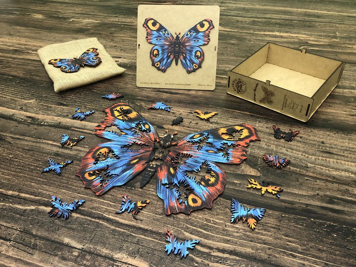 Puzzle Drewniane "Wielobarwny Motyl"