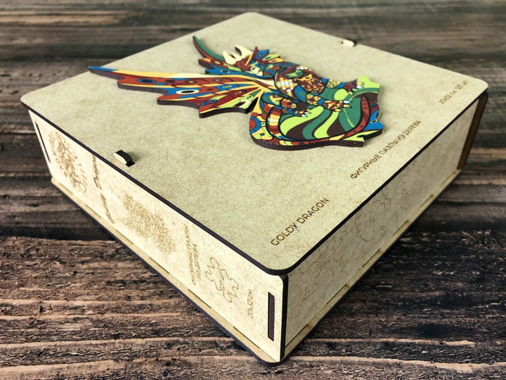 Puzzle Drewniane "Złoty Smok"