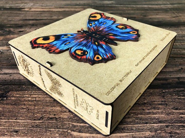 Puzzle Drewniane "Wielobarwny Motyl"