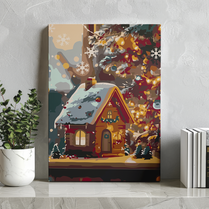 Malowania po Numerach - Świąteczny Domek