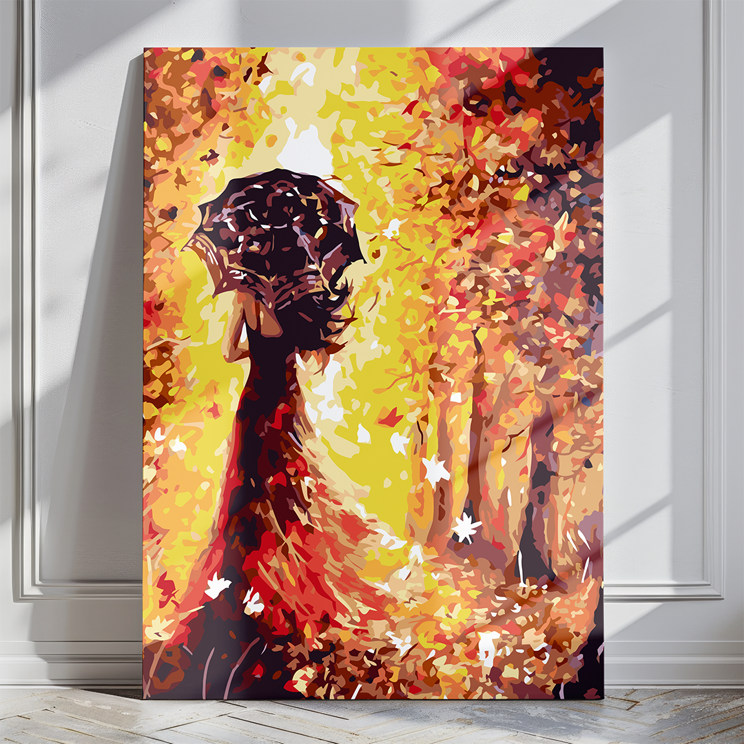 MALOWANIE PO NUMERACH - Jesienny Spacer z Parasolką