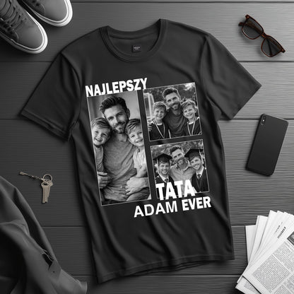 Koszulka Najlepszy Tata Ever ze zdjęciami – prezent dla taty od dzieci