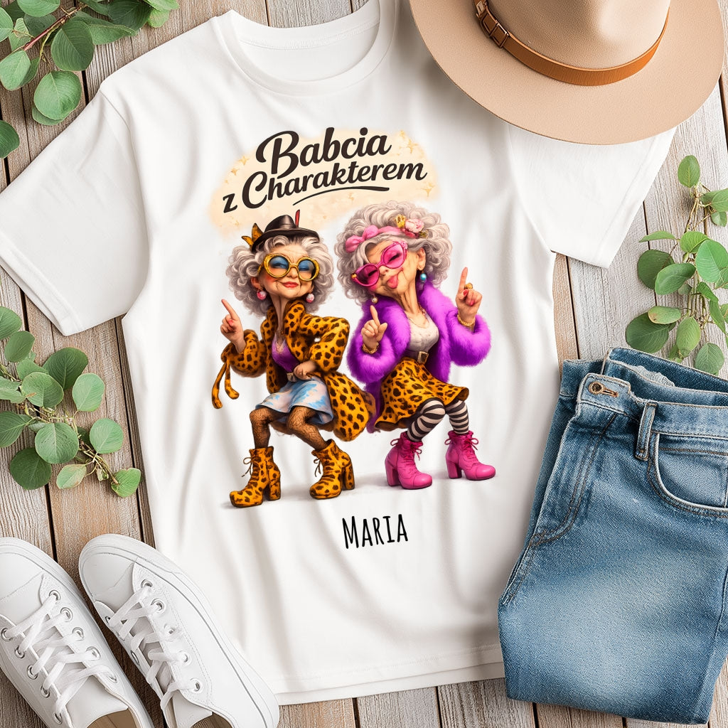 Babcia z Charakterem – Personalizowany Prezent z Imieniem, Stylowa i Wyjątkowa Babcia