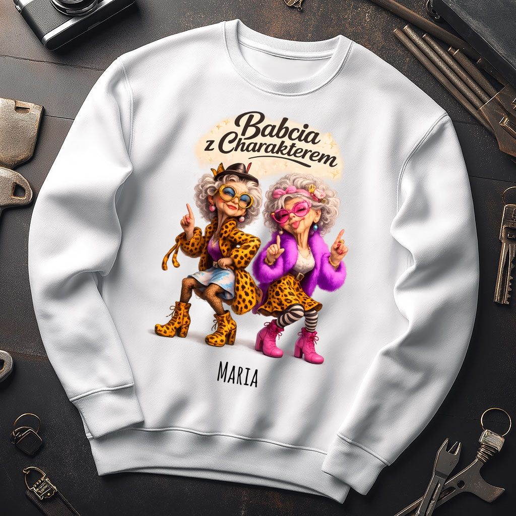Babcia z Charakterem – Personalizowany Prezent z Imieniem, Stylowa i Wyjątkowa Babcia