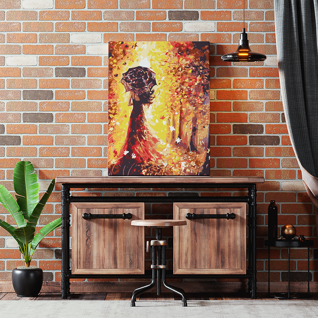 MALOWANIE PO NUMERACH - Jesienny Spacer z Parasolką