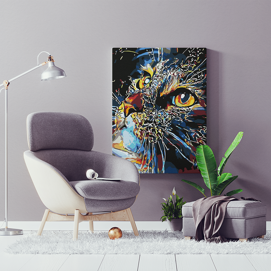 MALOWANIE PO NUMERACH Kot w Intensywnych Barwach