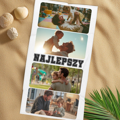 Ręcznik Personalizowany z Twoimi Zdjęciami – Najlepszy Tata w Obiektywie