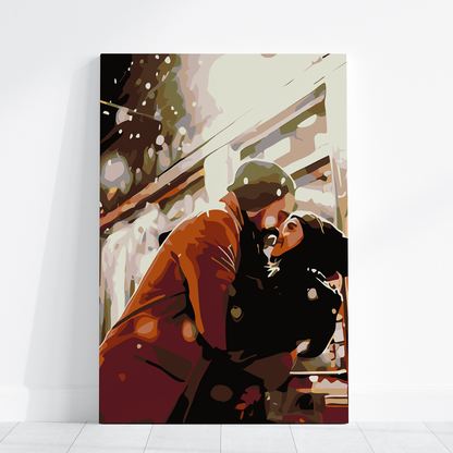 Romantyczny Obraz Do Malowania - Zimowy Pocałunek