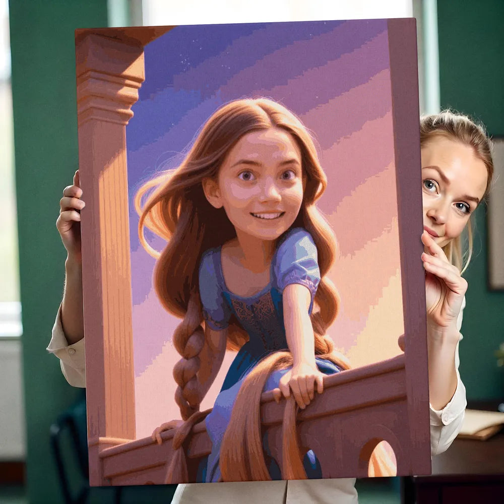 Zestaw do malowania po numerach „Przygoda księżniczki”.